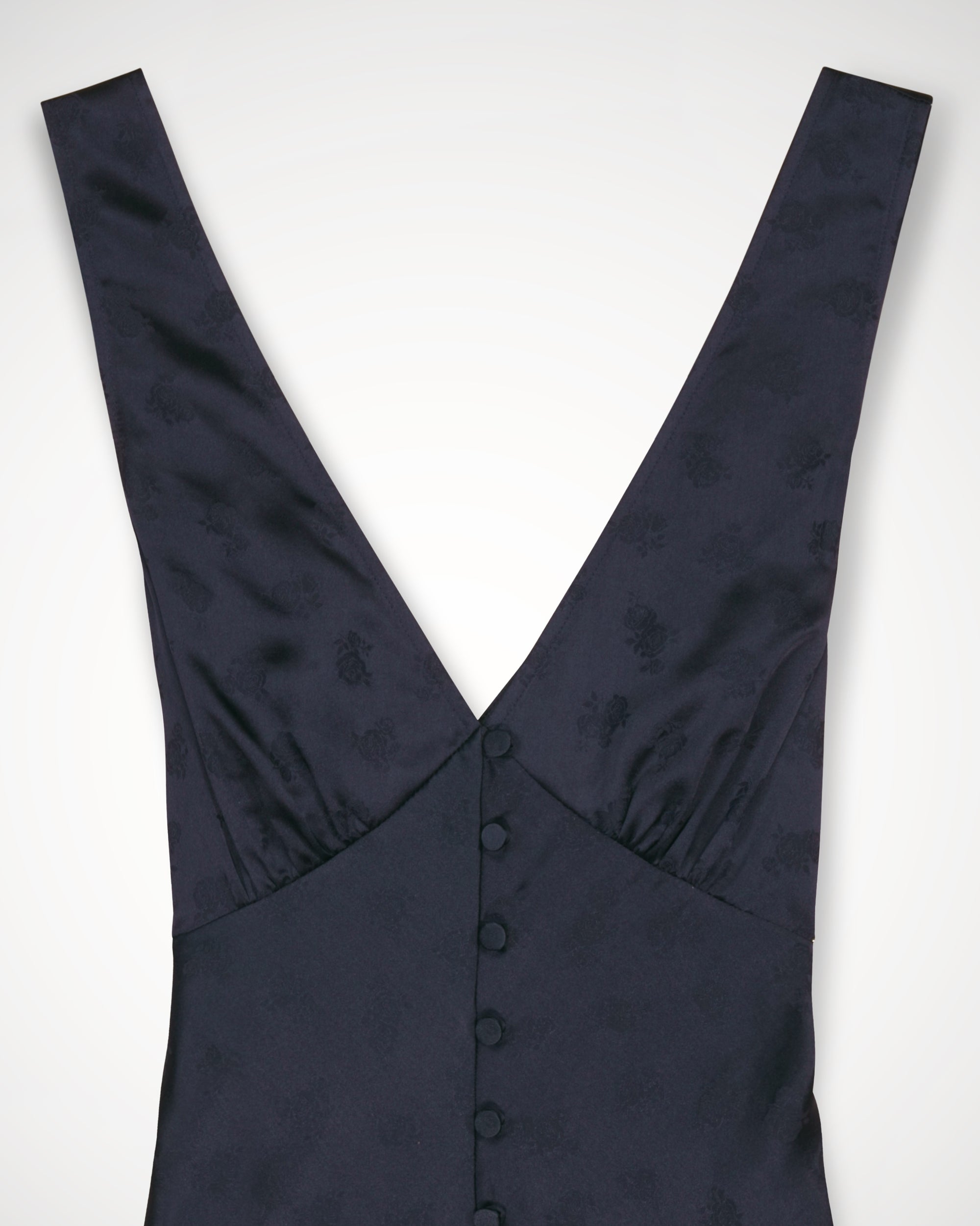 Robe courte Bonnie en soie - Navy Jacquard