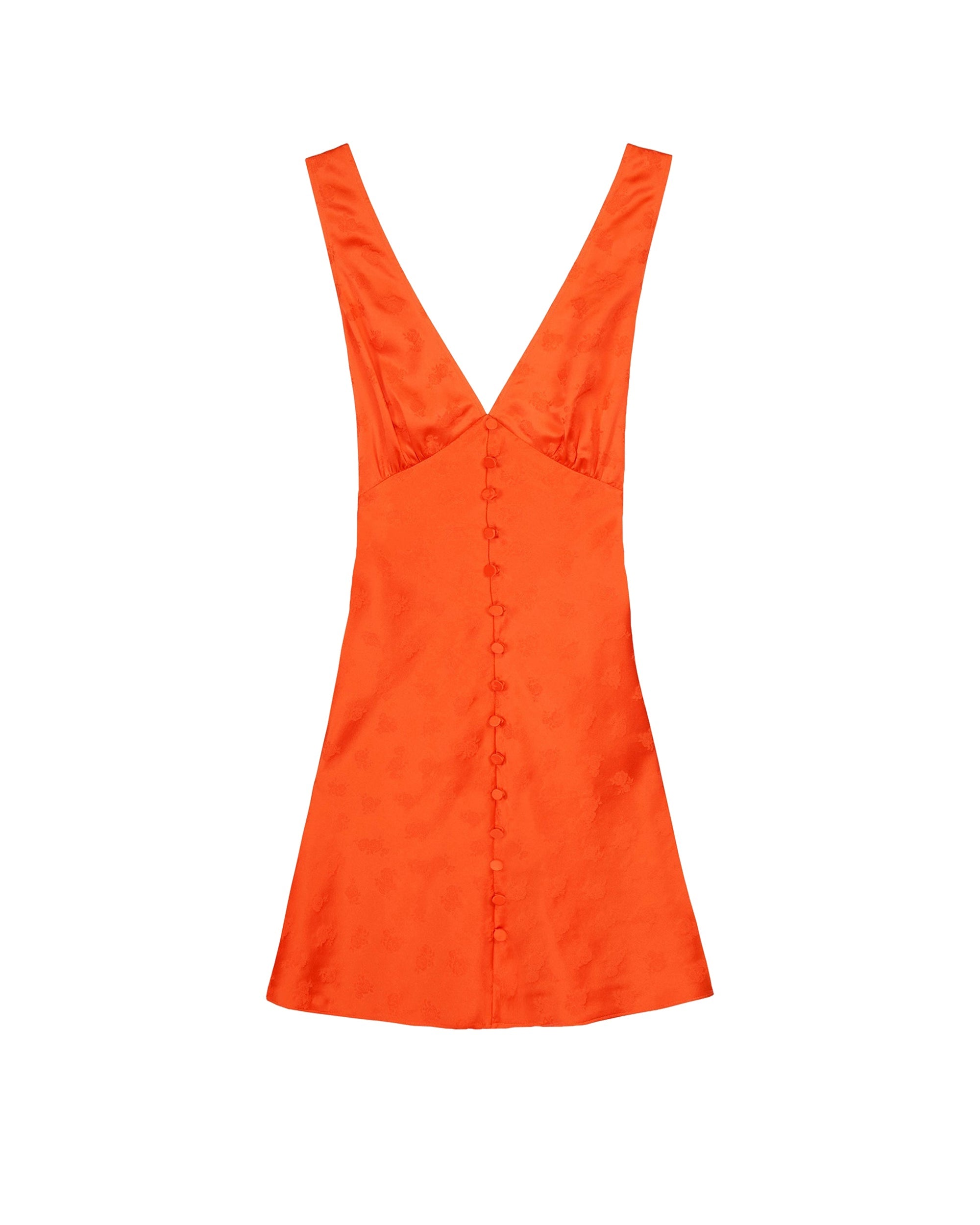 Robe courte Bonnie en soie - Jacquard Orange
