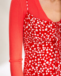 Robe courte Georgie en soie - Red Heart