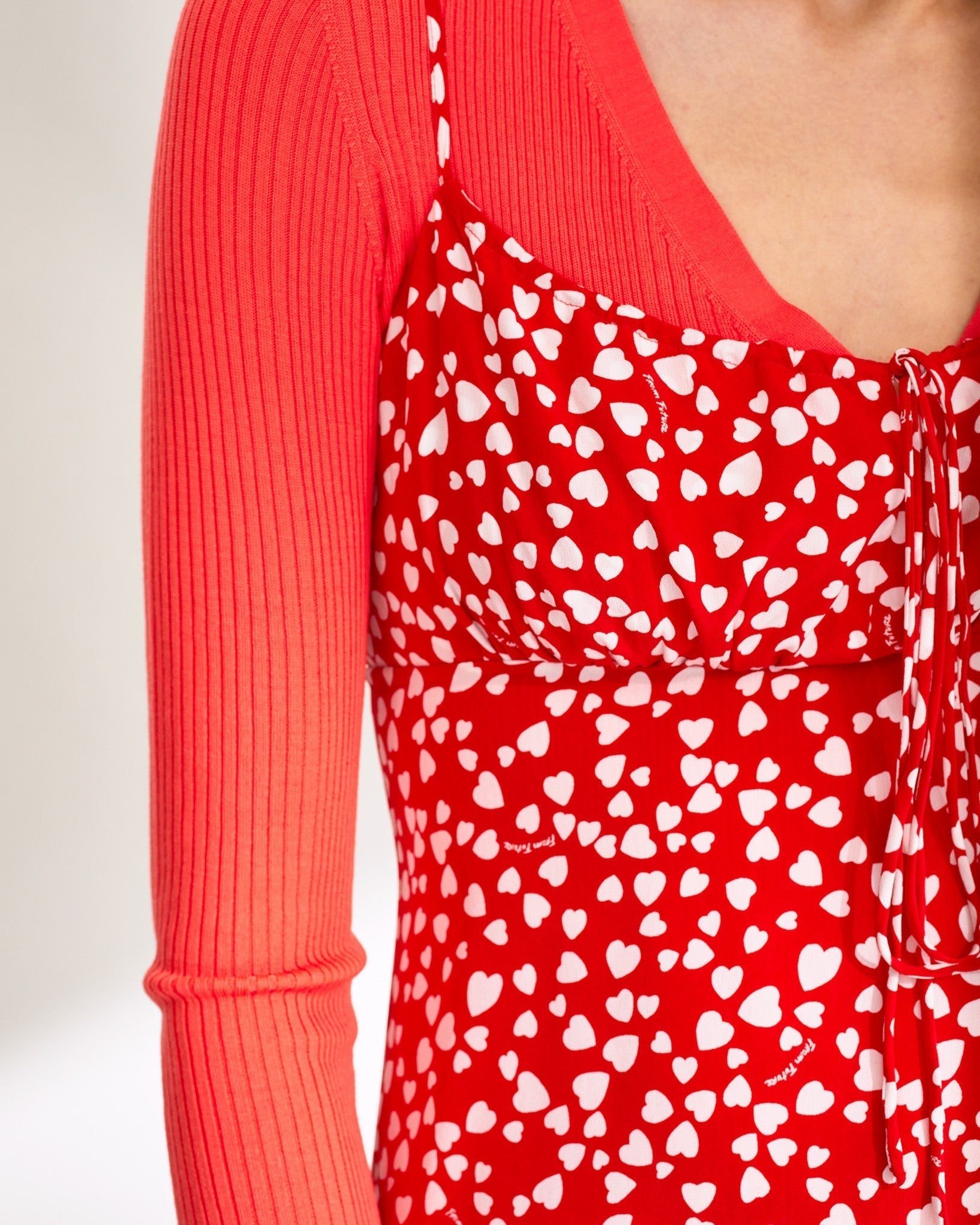 Robe courte Georgie en soie - Red Heart