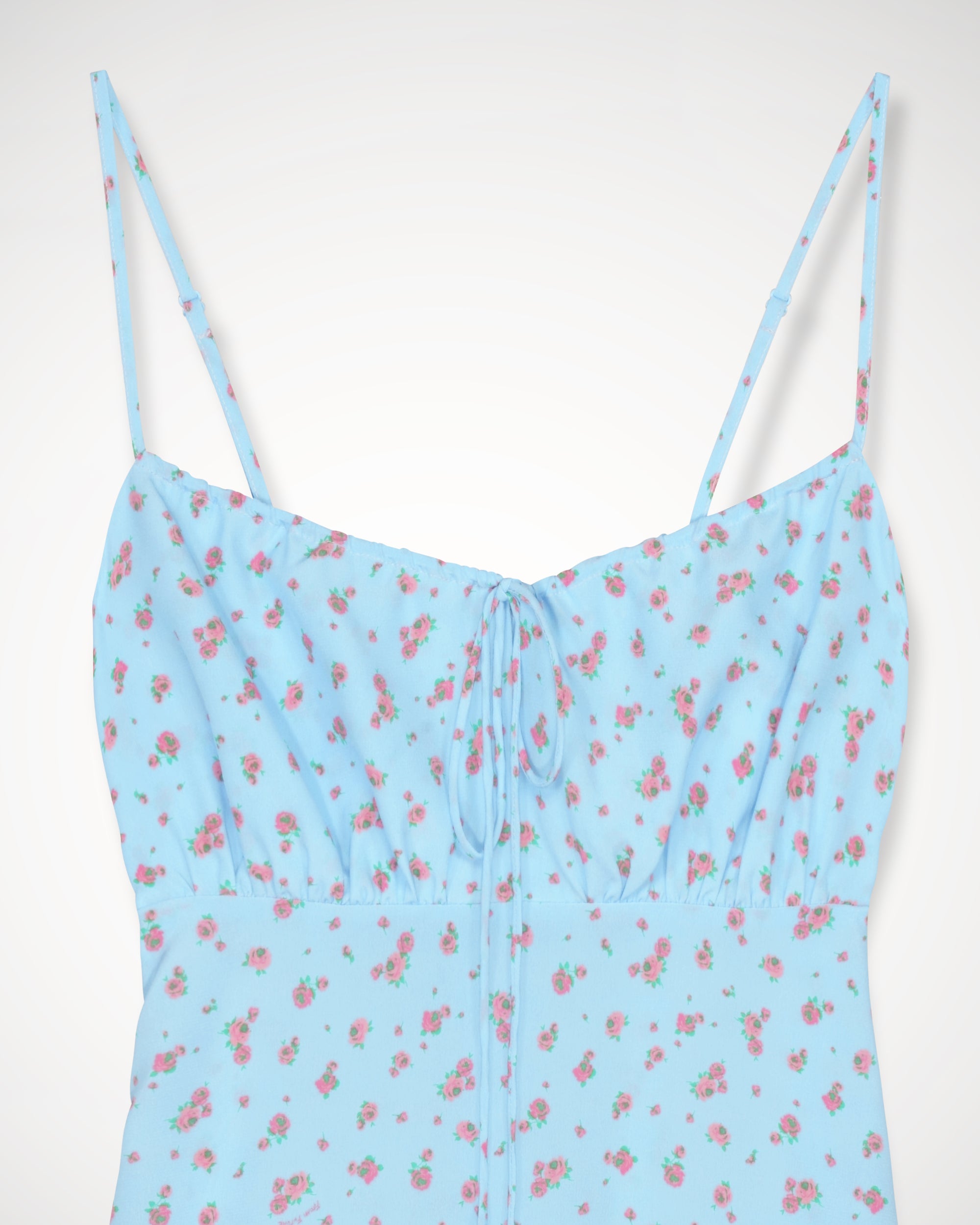 Robe courte Georgie en soie - Blue Mini Rose