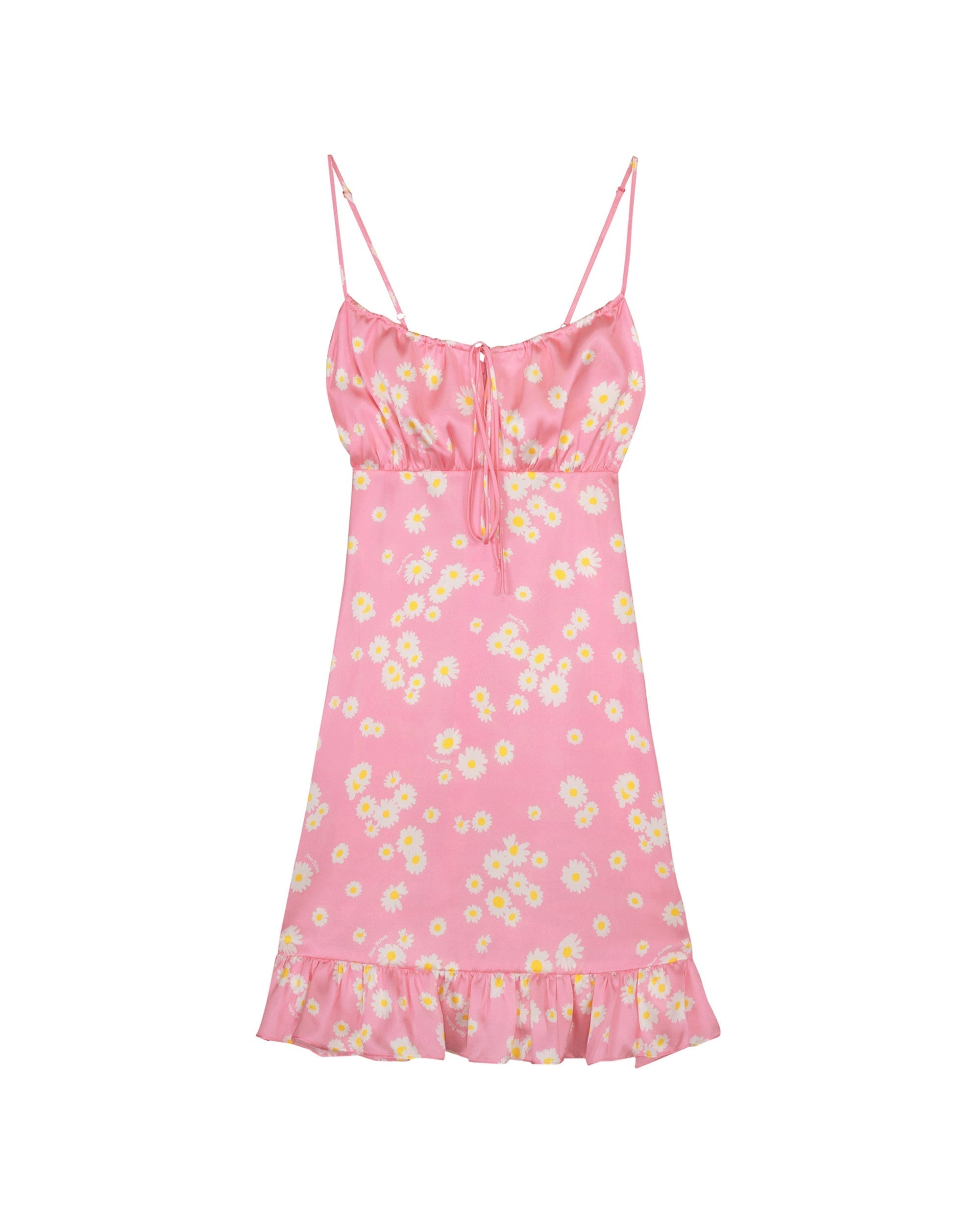 Robe courte Georgie en soie - Pink Daisy