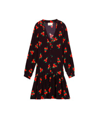 Robe courte Andrea en soie - Black Cherry