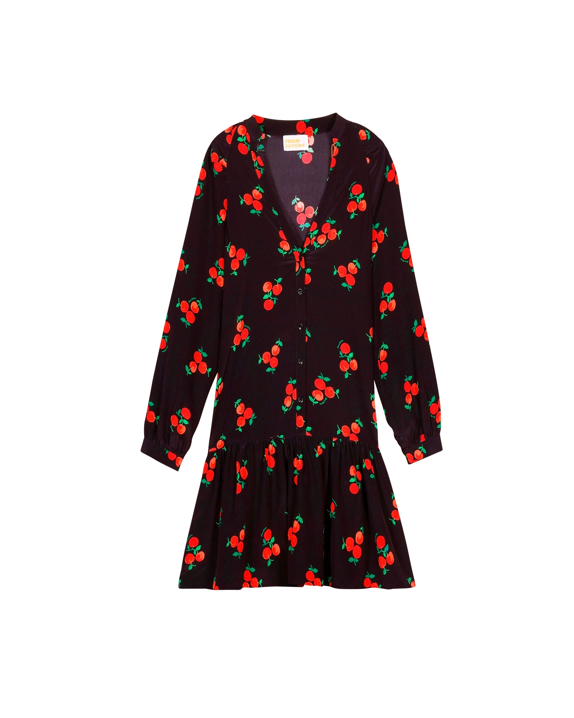 Robe courte Andrea en soie - Black Cherry