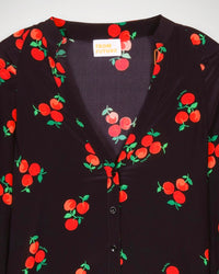 Robe courte Andrea en soie - Black Cherry