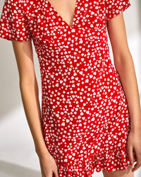 Robe courte Claudia en soie - Red Heart