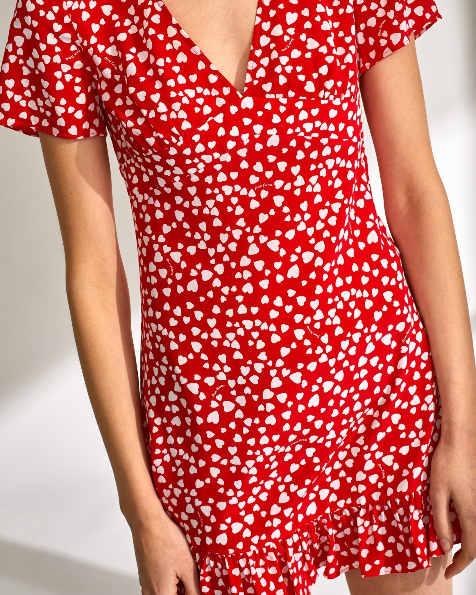 Robe courte Claudia en soie - Red Heart