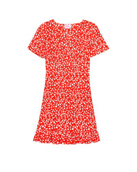 Robe courte Claudia en soie - Red Heart