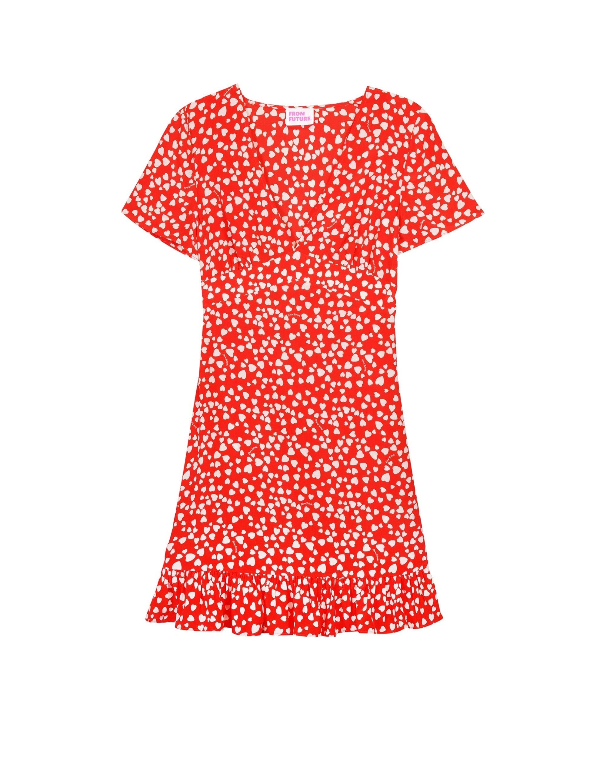 Robe courte Claudia en soie - Red Heart