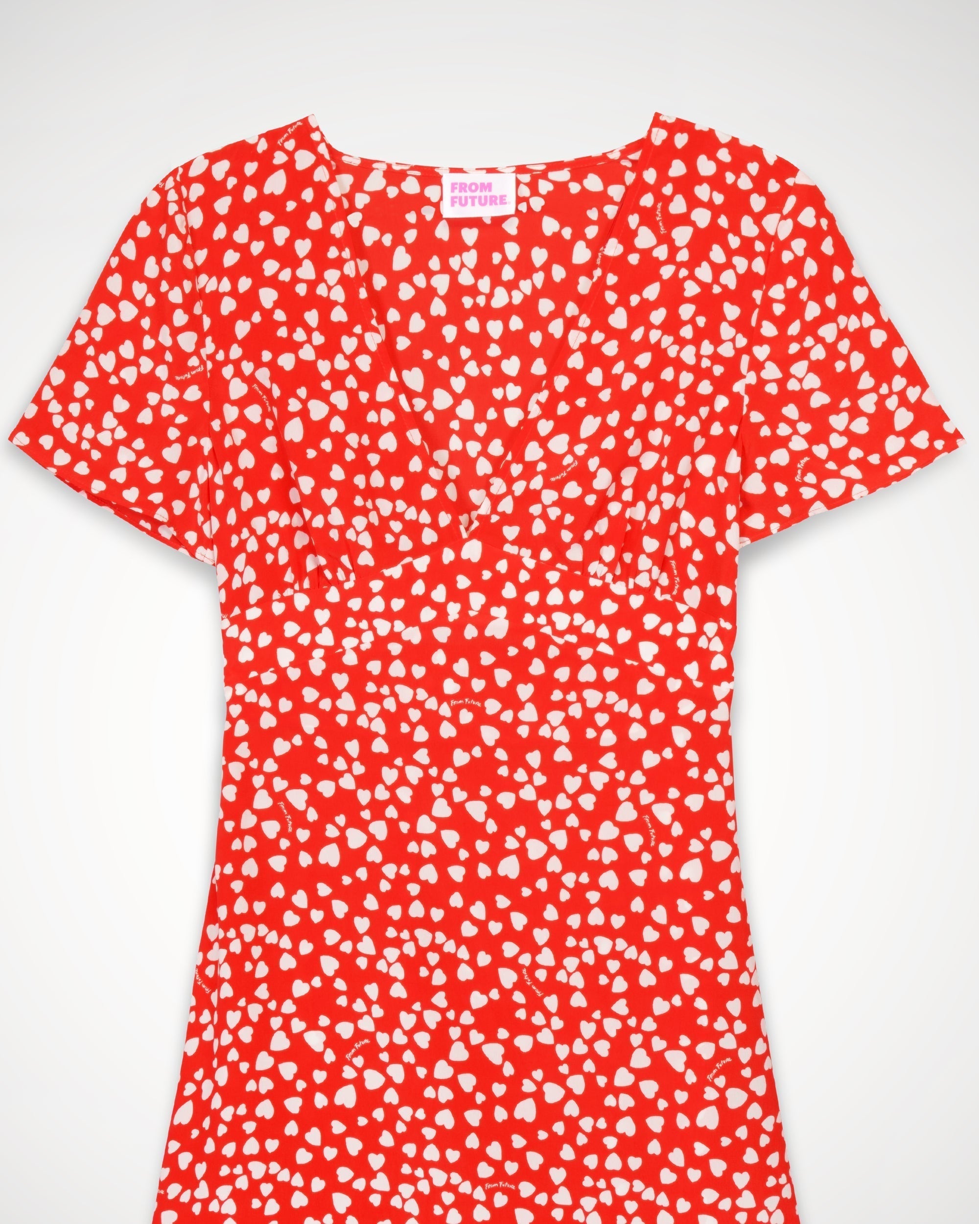 Robe courte Claudia en soie - Red Heart