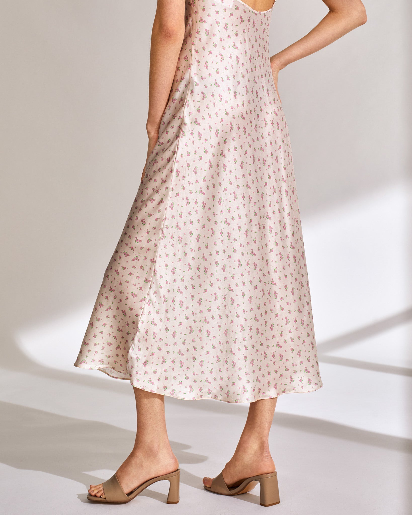 Robe courte Rosie en soie - Pink Mini Rose