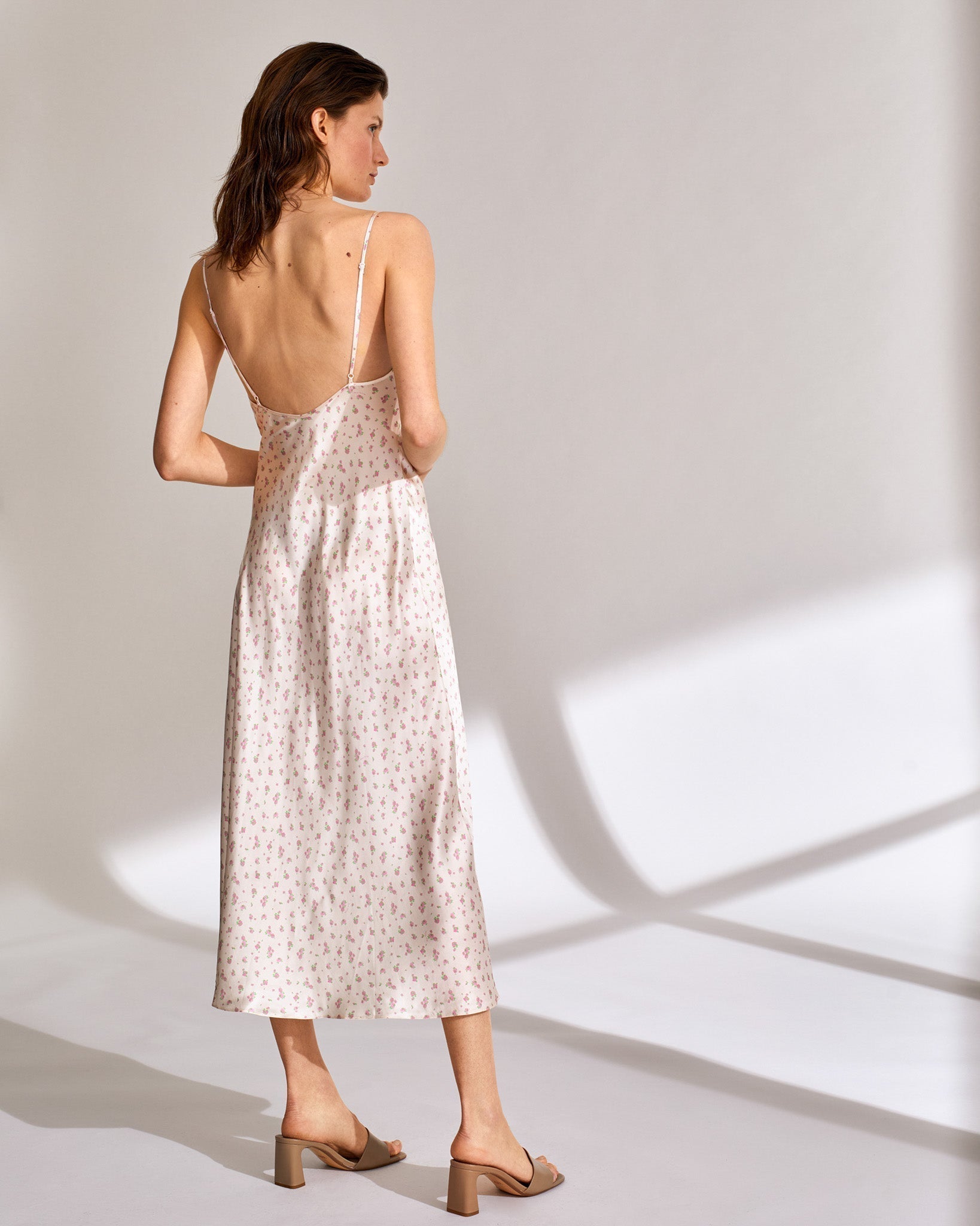 Robe courte Rosie en soie - Pink Mini Rose