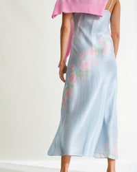 Robe longue Gisèle en soie - Oblique Rose