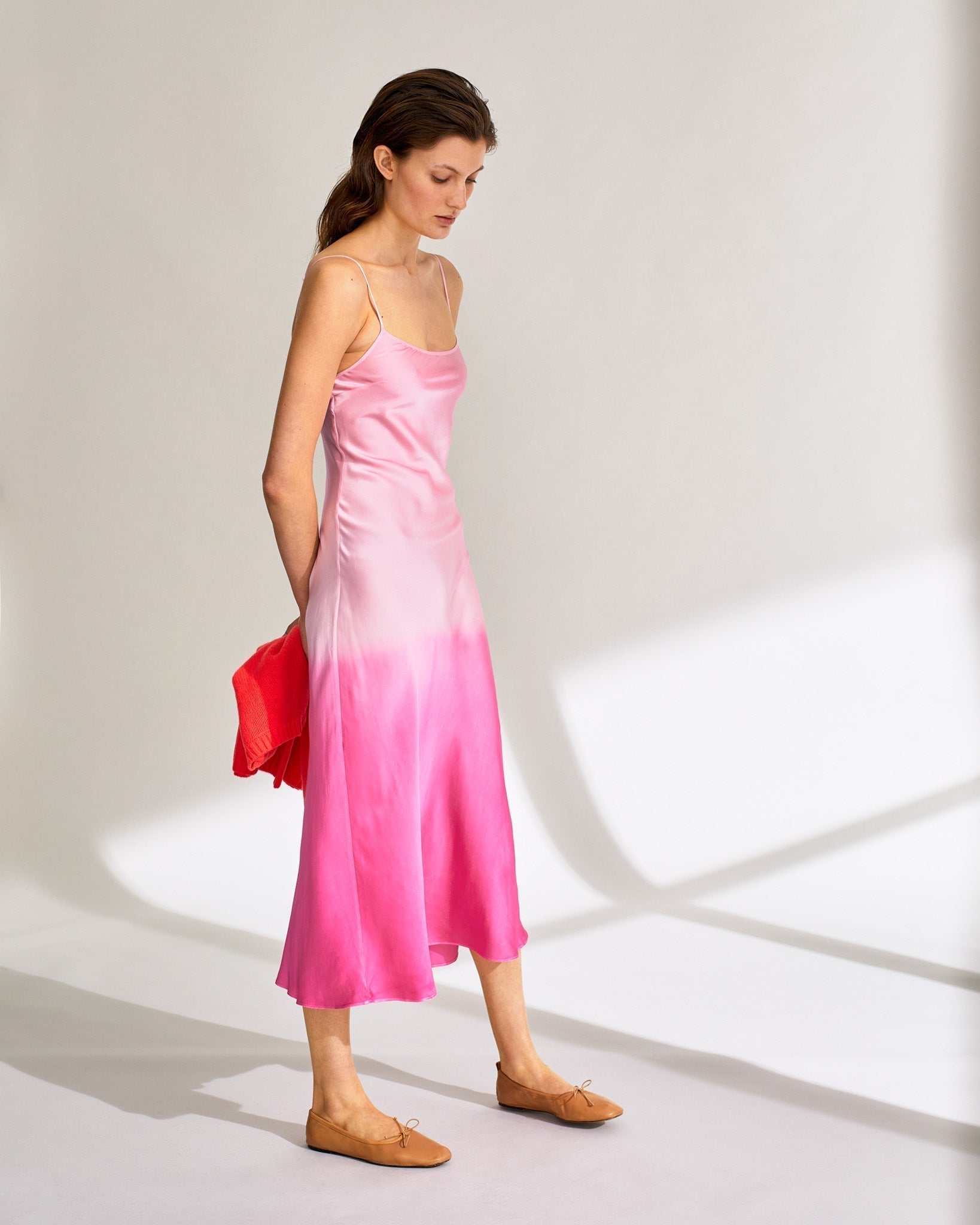Robe longue Gisèle en soie - Pink Tie & Dye