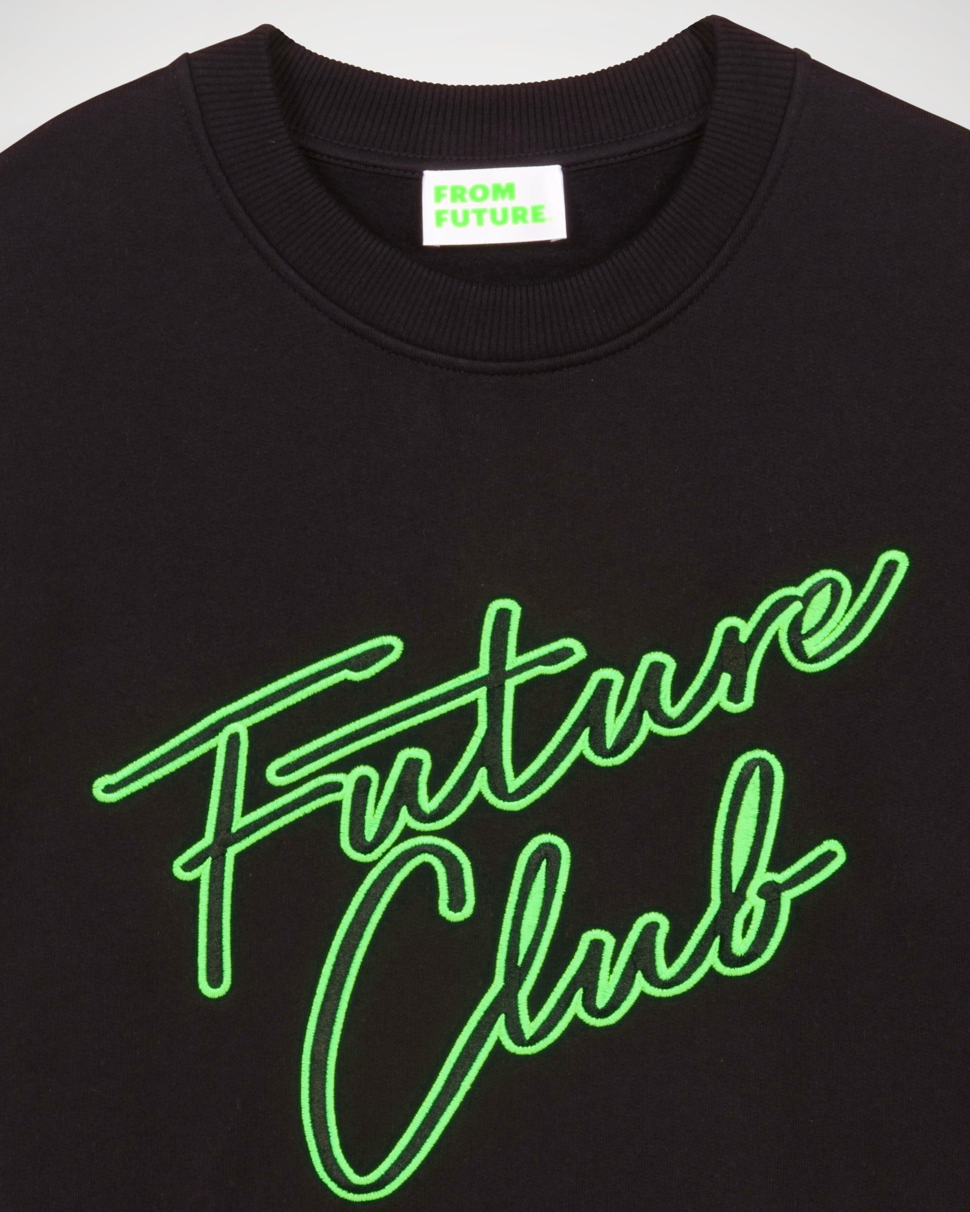Sweat oversize Future Club brodé - Black