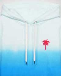 Hoodie dip dye à broderie palmier - Blue Tie & Dye