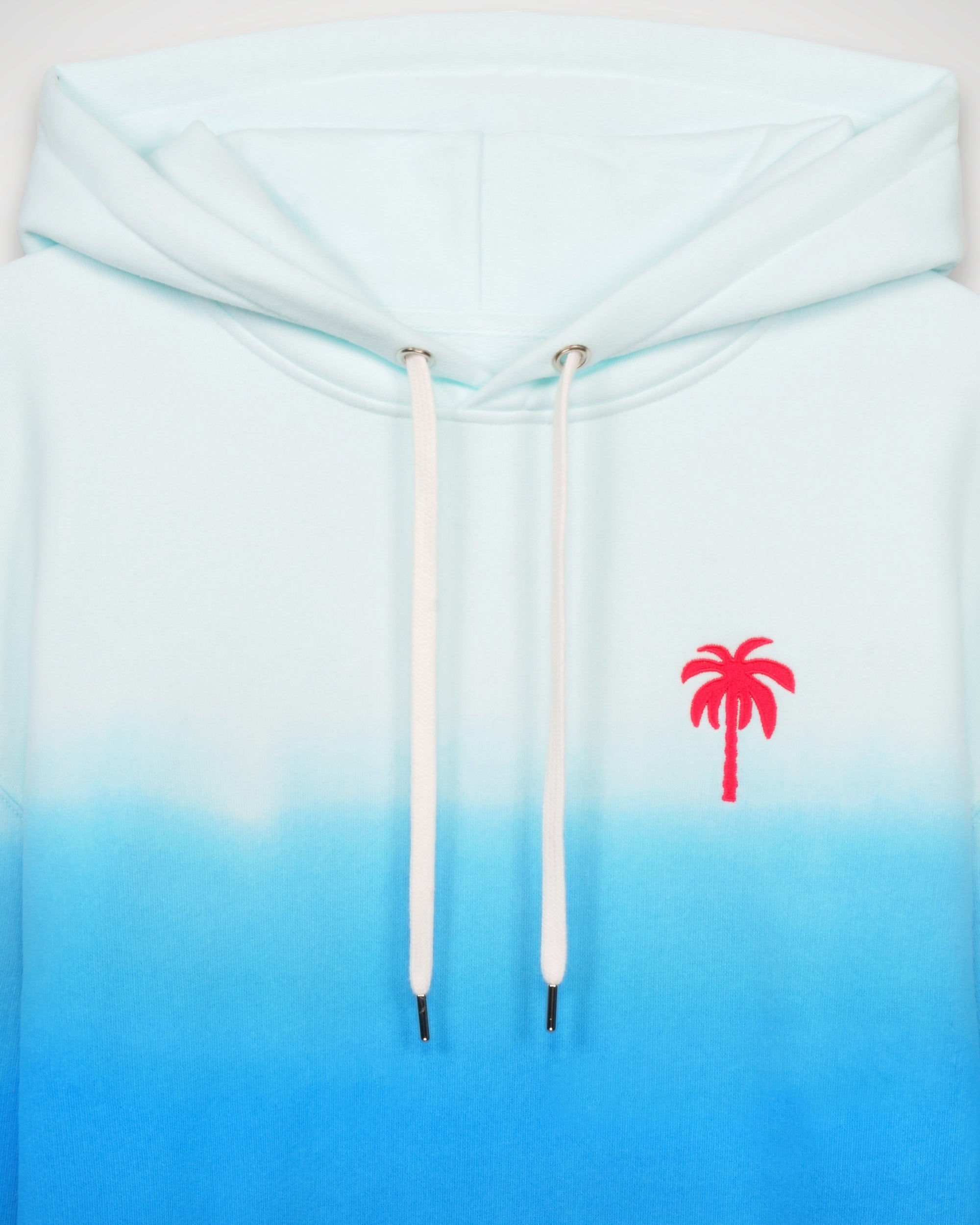 Hoodie dip dye à broderie palmier - Blue Tie & Dye
