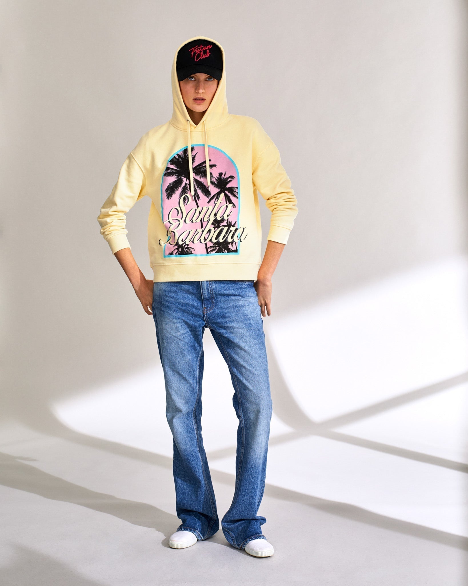 Hoodie oversize Santa Barbara - Pale Yellow