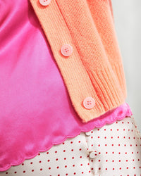 Caraco Elia en soie - Satin Pink