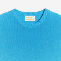 Pull à col rond et maille perlée - Beach Blue