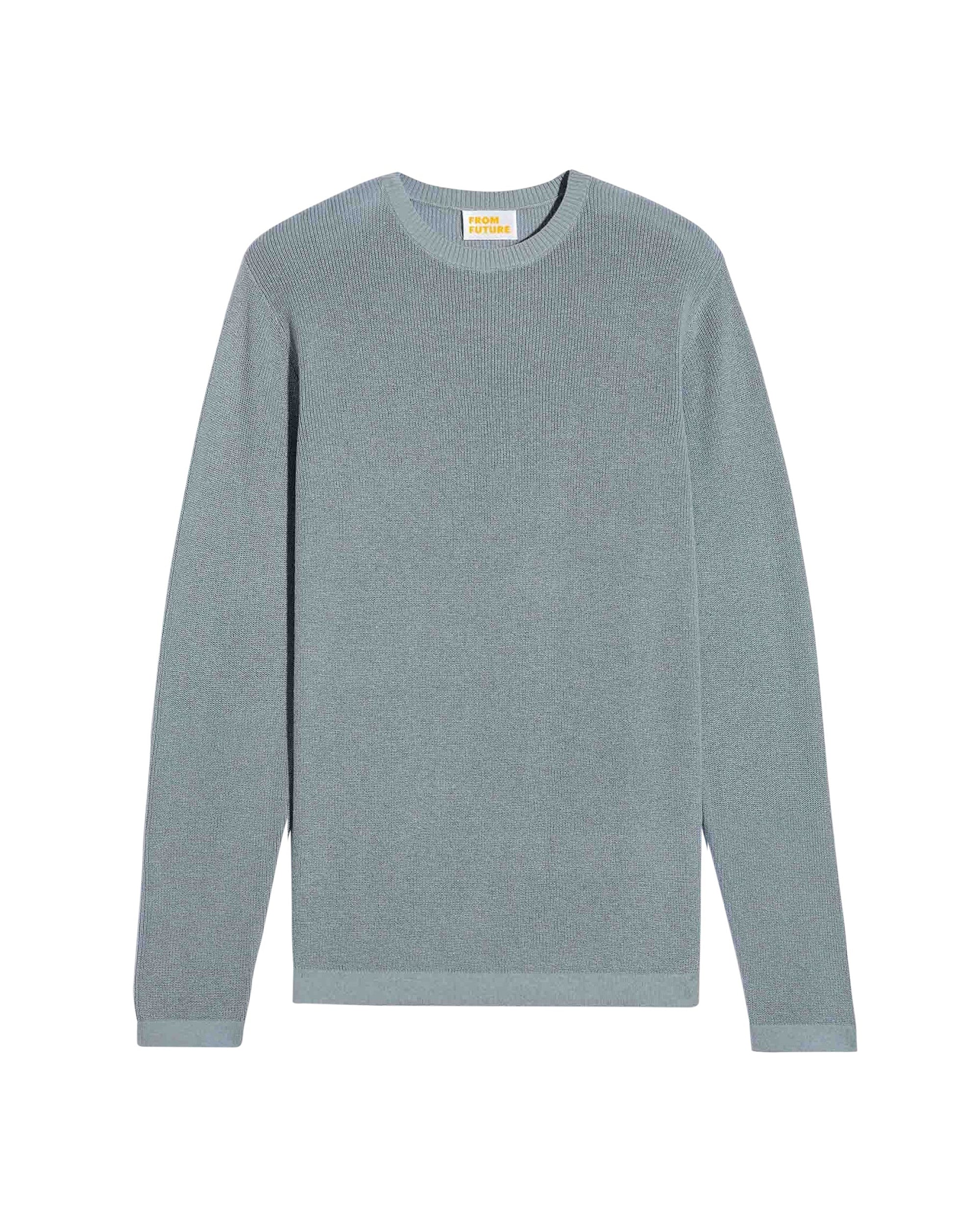 Pull à col rond et maille perlée - Cloud Blue