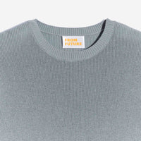 Pull à col rond et maille perlée - Cloud Blue