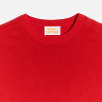 Pull à col rond et maille perlée - Coral Pink