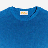 Pull à col rond et maille perlée - Denim Blue