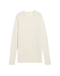 Pull à col rond et maille perlée - Ecru