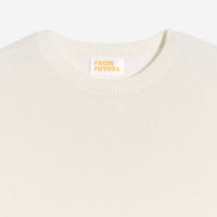 Pull à col rond et maille perlée - Ecru