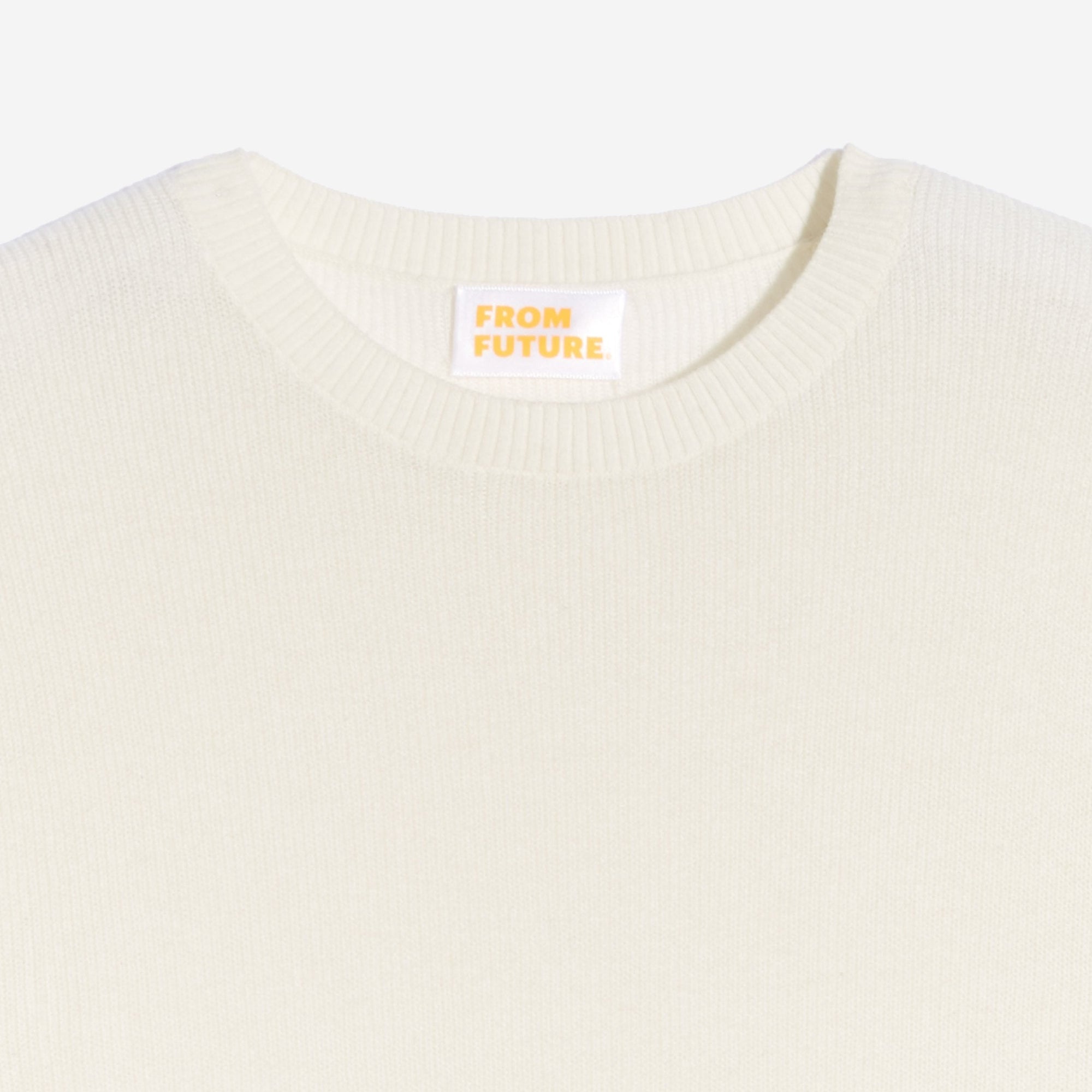 Pull à col rond et maille perlée - Ecru