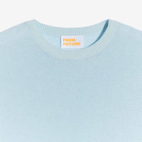 Pull à col rond et maille perlée - Pale Blue