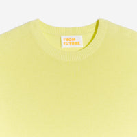 Pull à col rond et maille perlée - Light Yellow