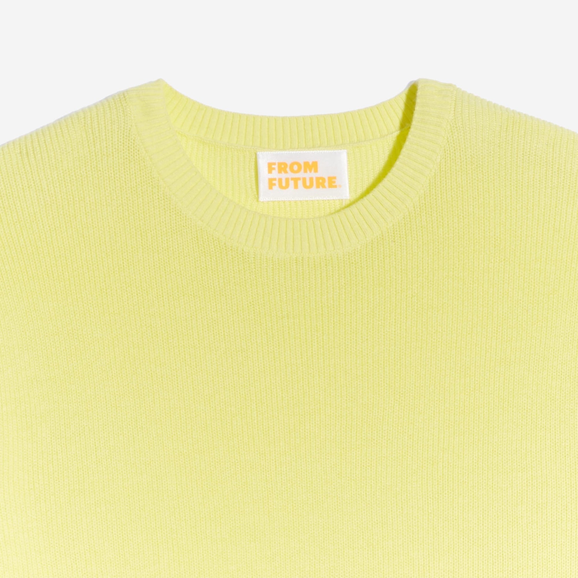 Pull à col rond et maille perlée - Light Yellow