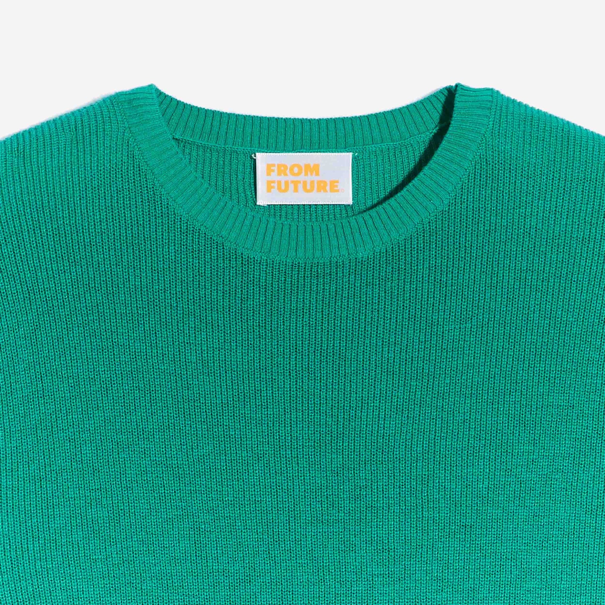 Pull à col rond et maille perlée - Mint