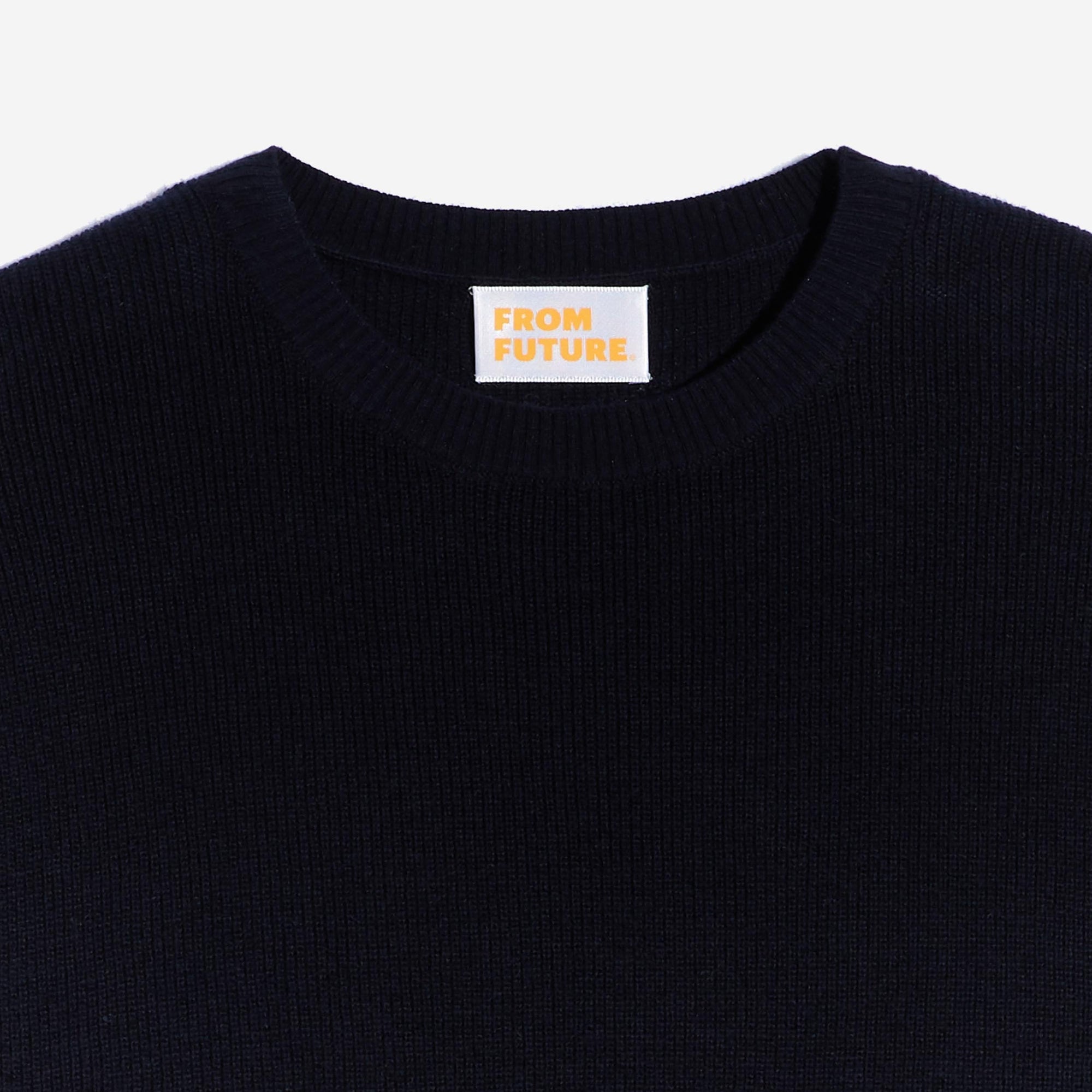 Pull à col rond et maille perlée - Navy