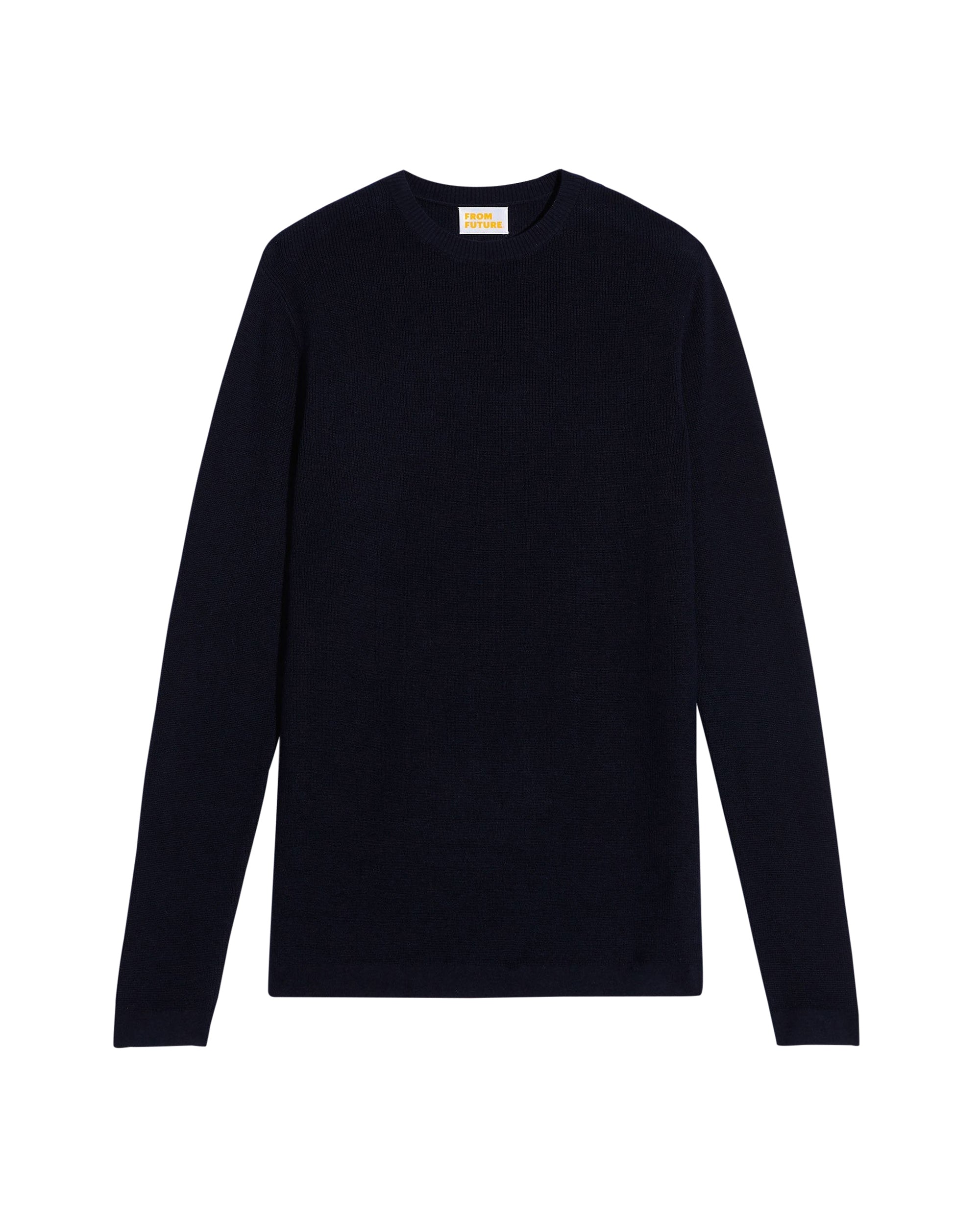 Pull à col rond et maille perlée - Navy