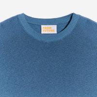 Pull à col rond et maille perlée - Pastel Blue