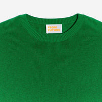 Pull à col rond et maille perlée - Summer Green