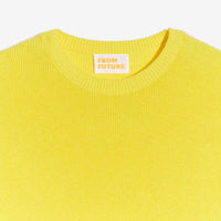 Pull à col rond et maille perlée - Summer Yellow