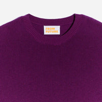 Pull à col rond et maille perlée - Purple