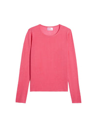 Pull à col rond slim en soie et cachemire - Bubble Gum