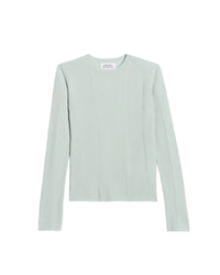 Pull à col rond à côtes en laine superfine - Light Mint