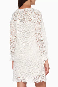 Robe en dentelle à manches longues - Lait Iconique
