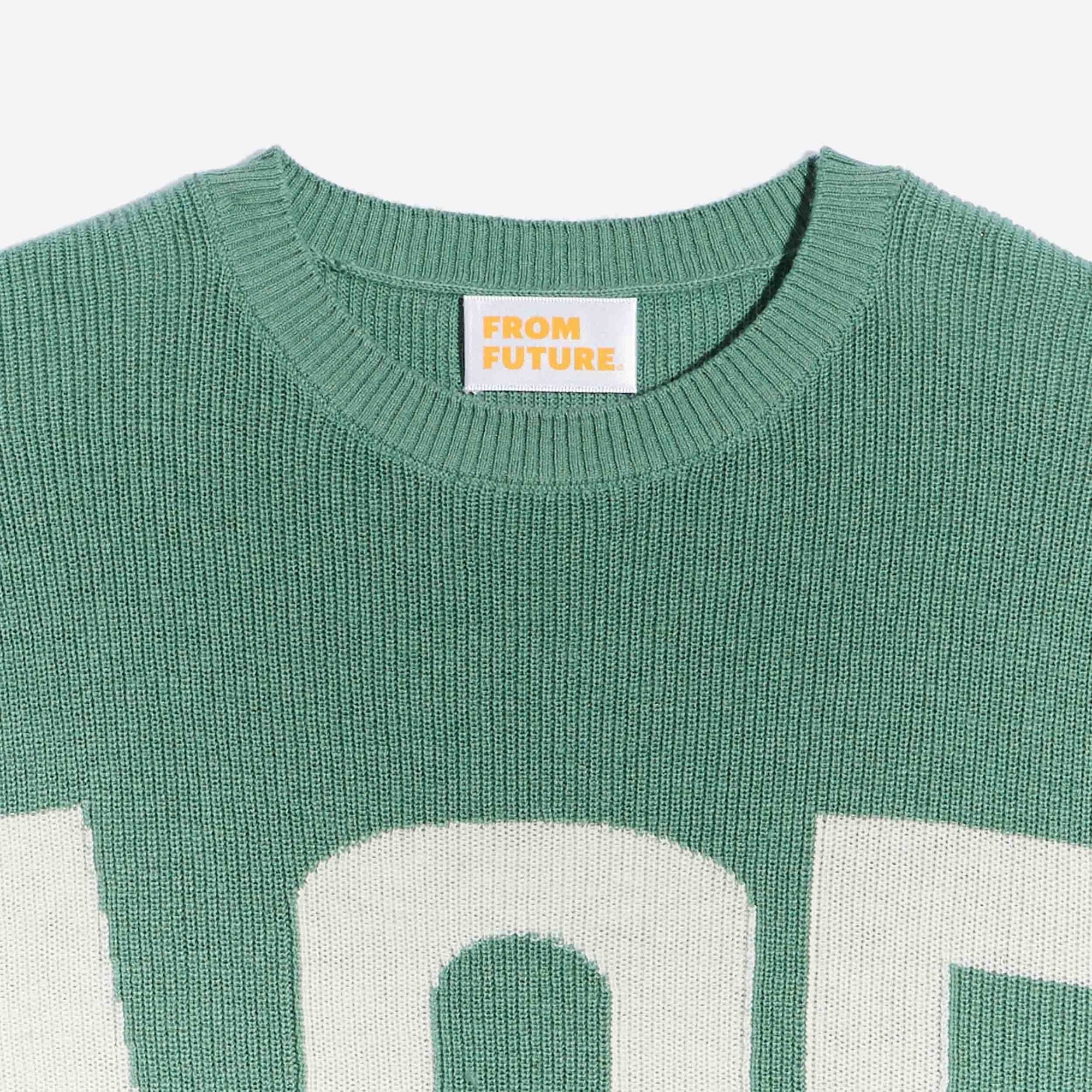 Pull à col rond maille perlée ace - Frozen Green