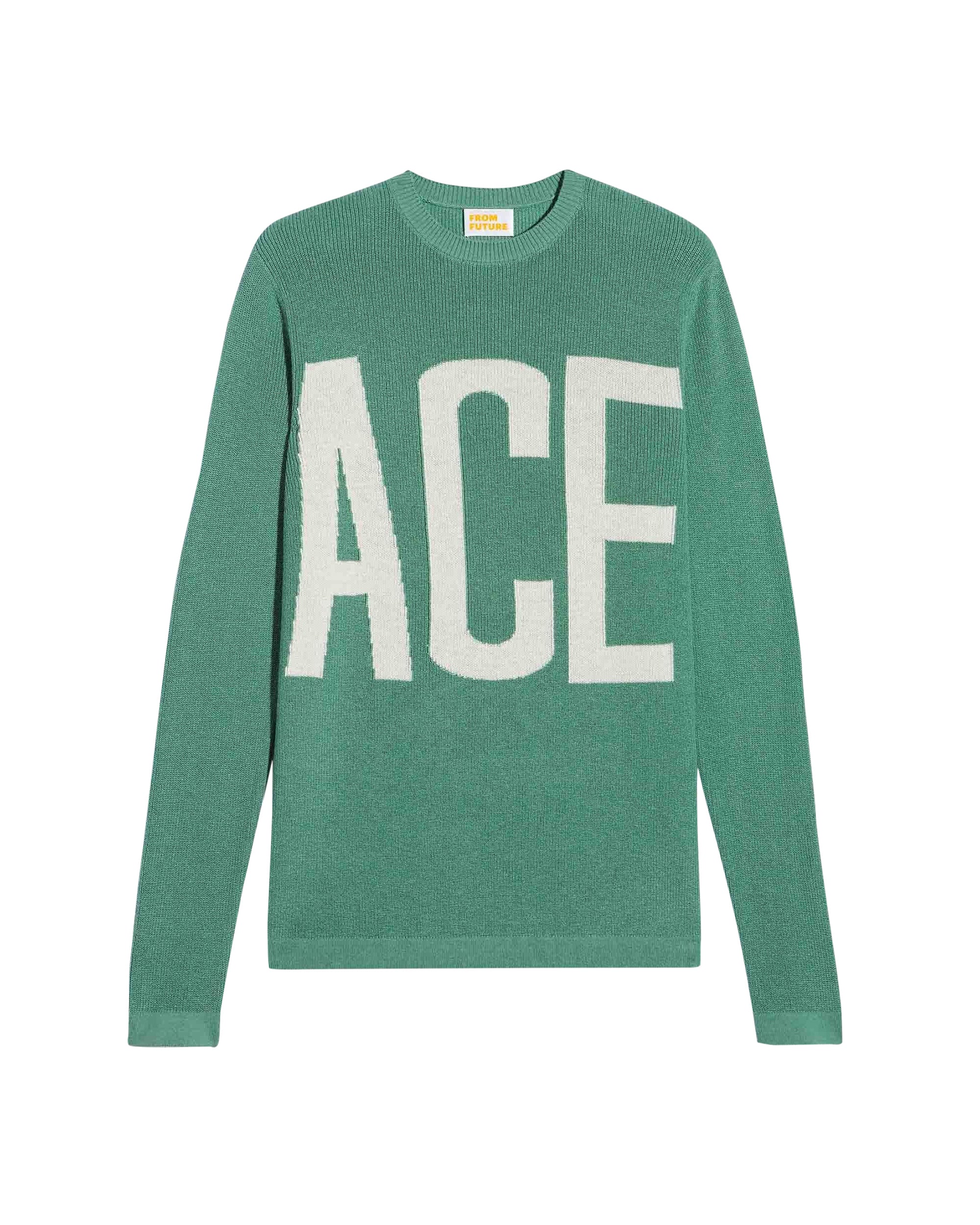 Pull à col rond maille perlée ace - Frozen Green