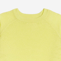 Pull à col rond ajouré en laine superfine - Light Yellow