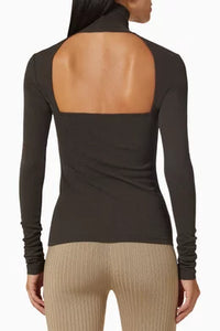 Pull Josa à roulé en maille - Dark Moss