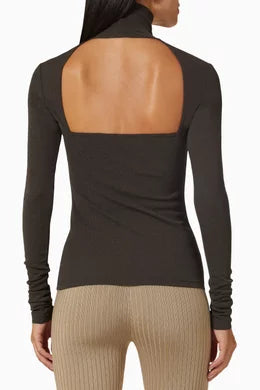 Pull Josa à roulé en maille - Dark Moss