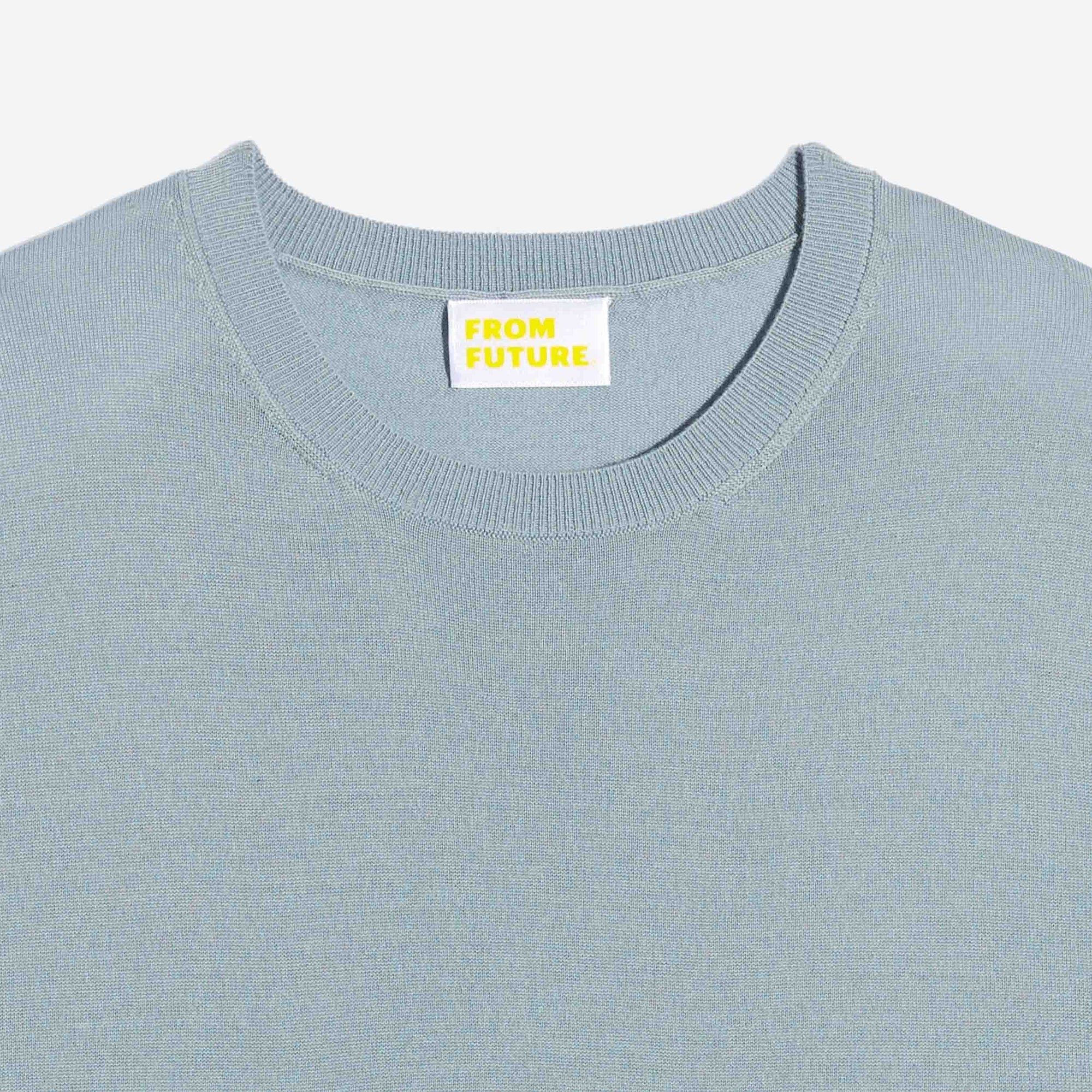 Pull à col rond en laine superfine - Cloud Blue